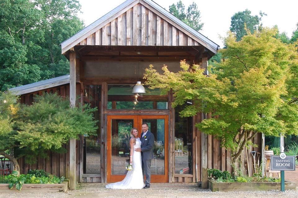 Couple in front of the Tasting Room