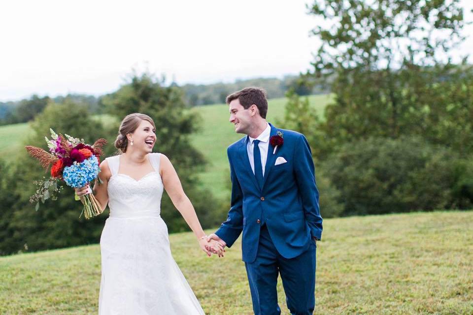 Bride and Groom on the Meadow