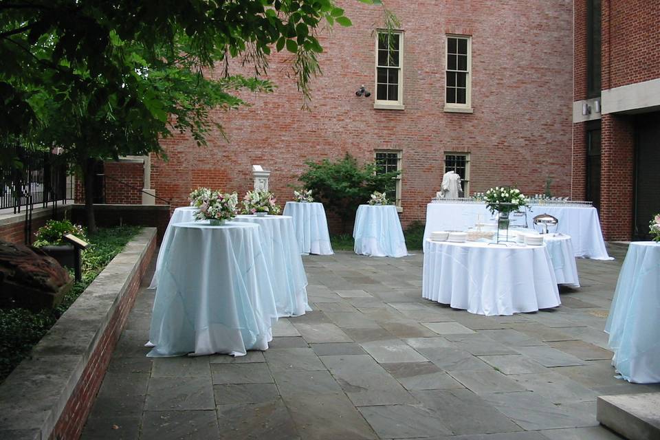 Outdoor wedding setup