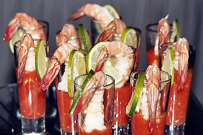 Tequila Shrimp ShootersYES, we put tequila on top