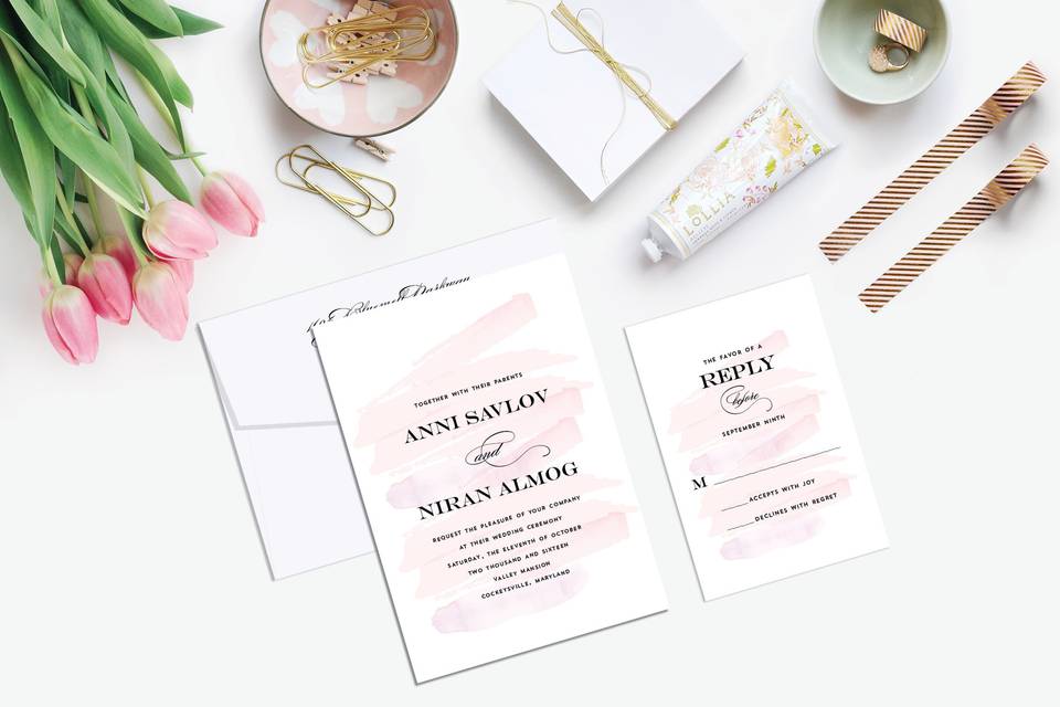 Subtle watercolor wash meets modern typography