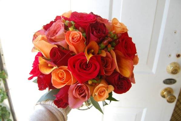 Orange Unique, Back Magic, Freedom, and Leonidas Roses, Flame Calla lily