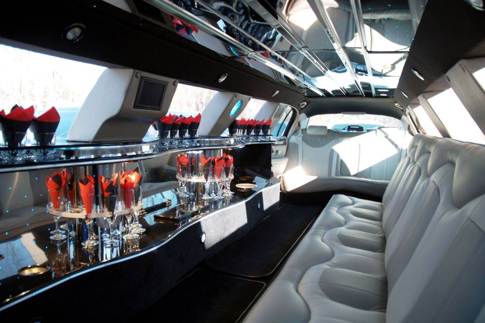 Tuxedoed Limo Interior