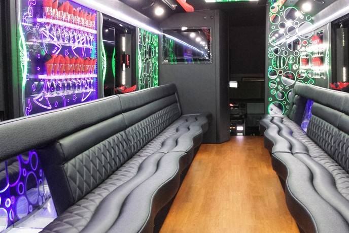 White Party Bus Interior 1