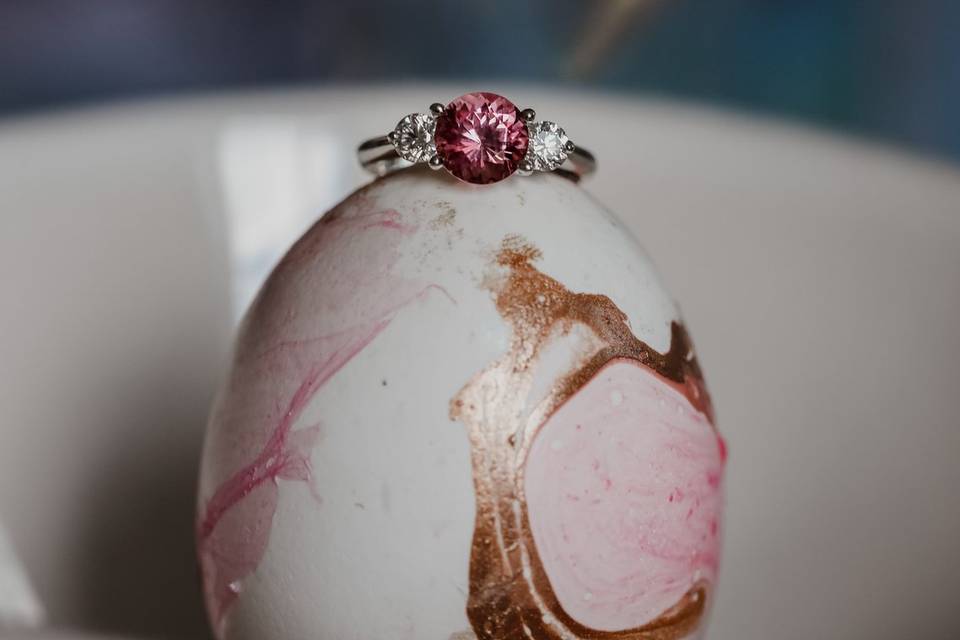 Pink Sapphire engagement ring