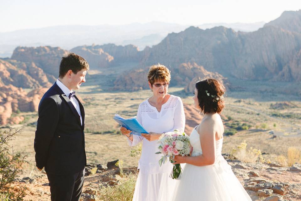 Cliffside wedding ceremony