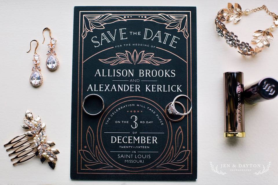 Stunning Art Deco invitation.