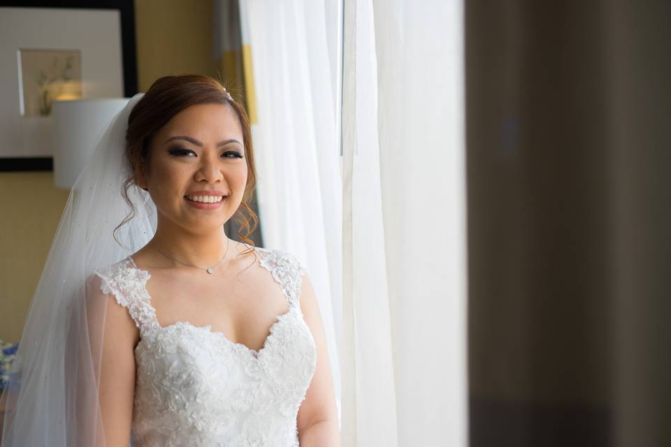 Bride Mary Rose, Hair by Theresa, Makeup by Pamela
