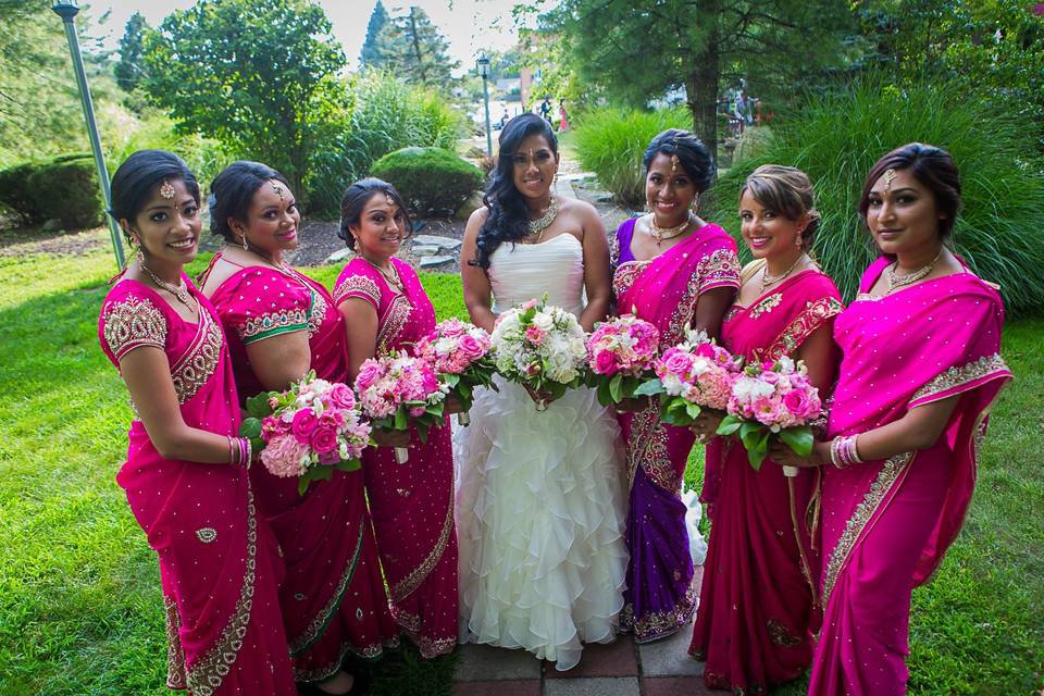 Bride Shayamala and wedding Party , Makeup by Pamela