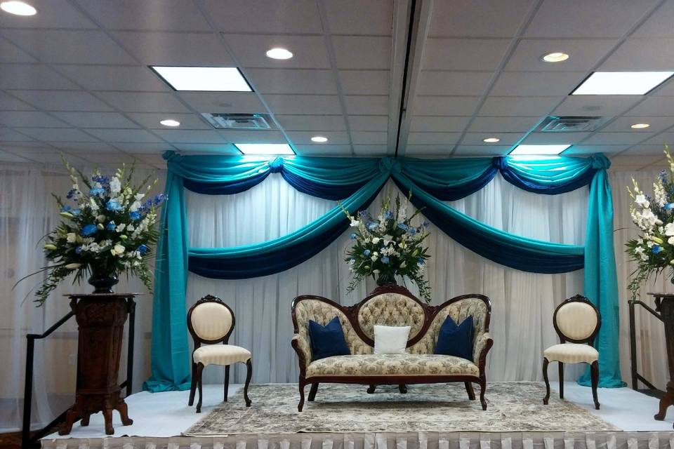 Reception furniture and decor