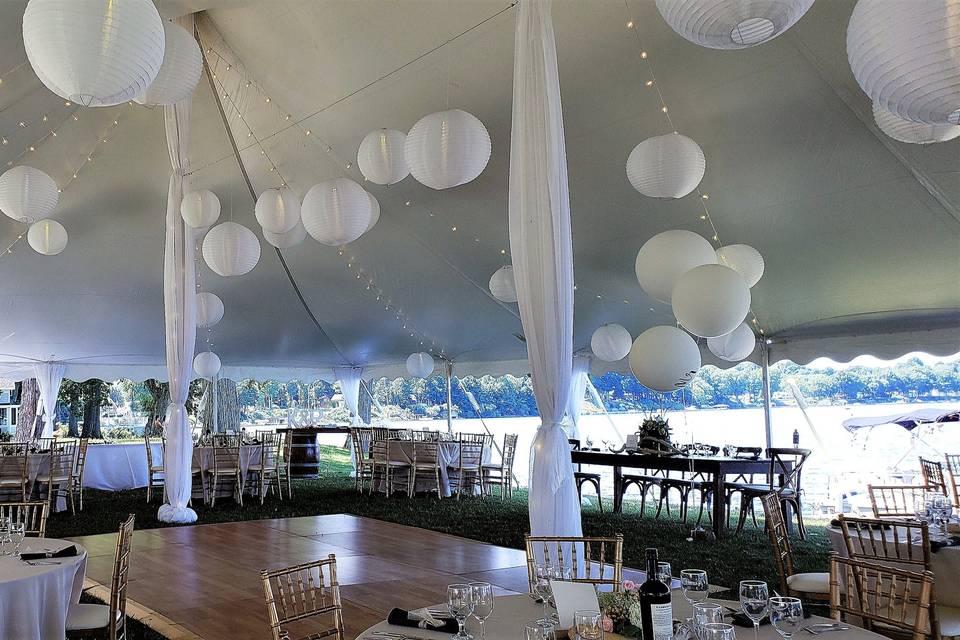 Tent wedding with chiavari cha