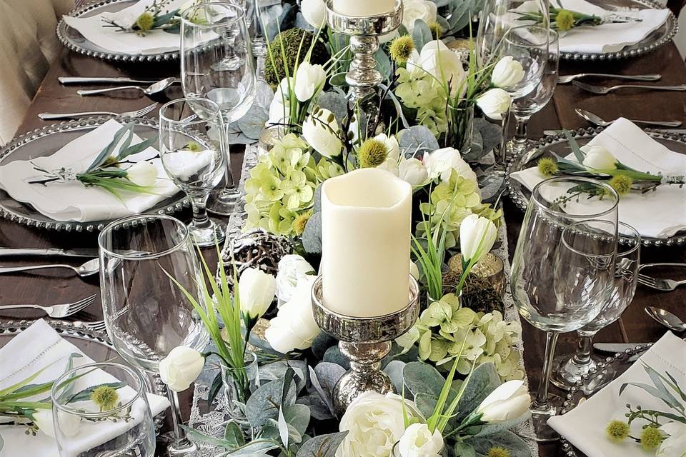 Silk Floral Spring Tablescape