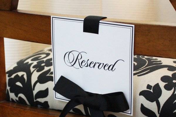 Printable Reserved Seating Sign