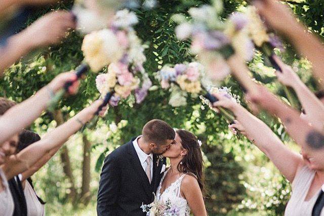 The bride and groom