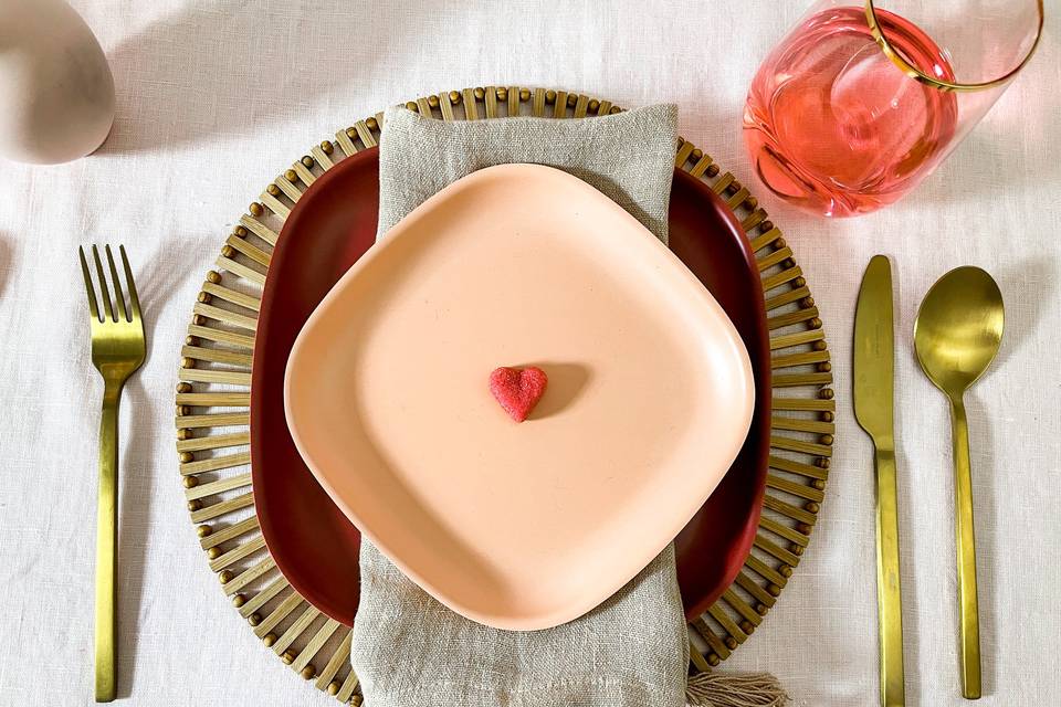 Heart place setting