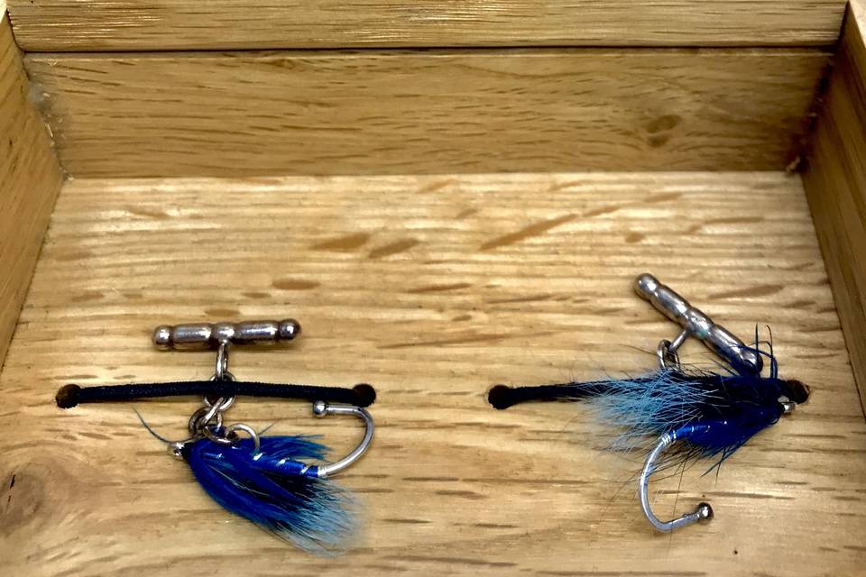 Cuff links for fishing enthusiasts