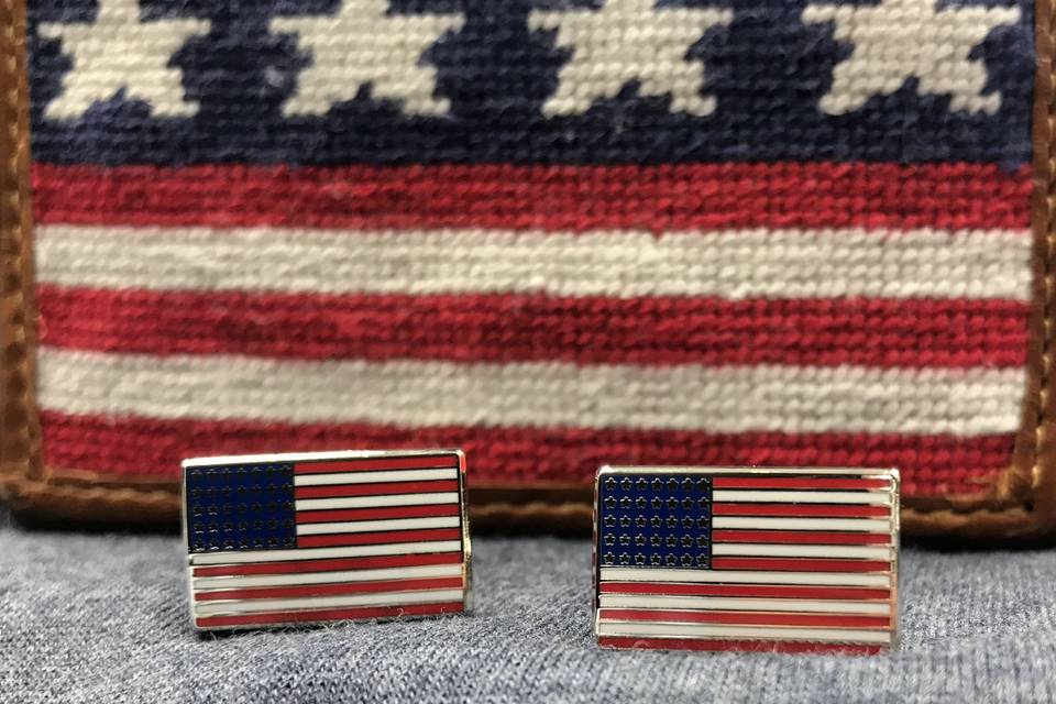 American flag wallet with matching cuff links