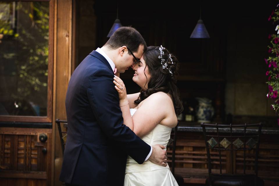 Bride and groom first look