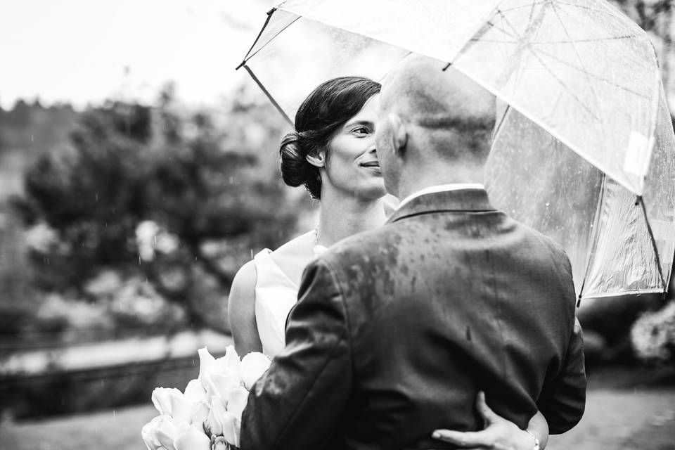 Rainy wedding