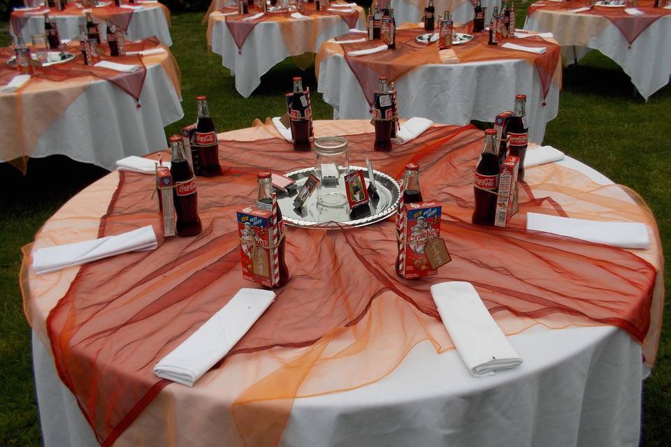 Table setting and wedding favors
