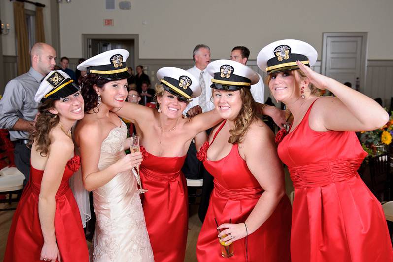Bride and her bridesmaids