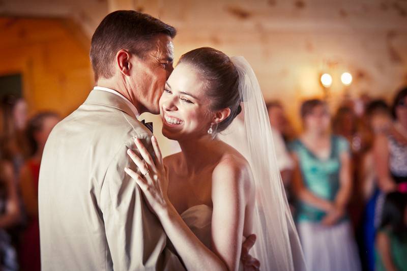 Happy bride and father