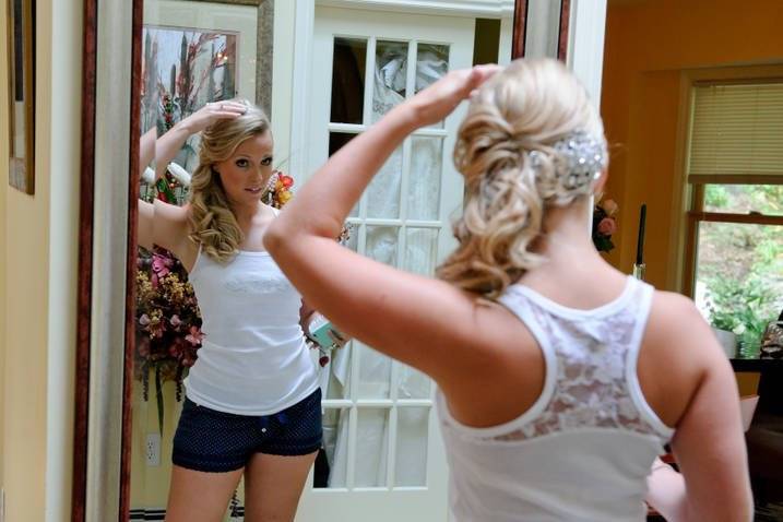 Bride getting ready