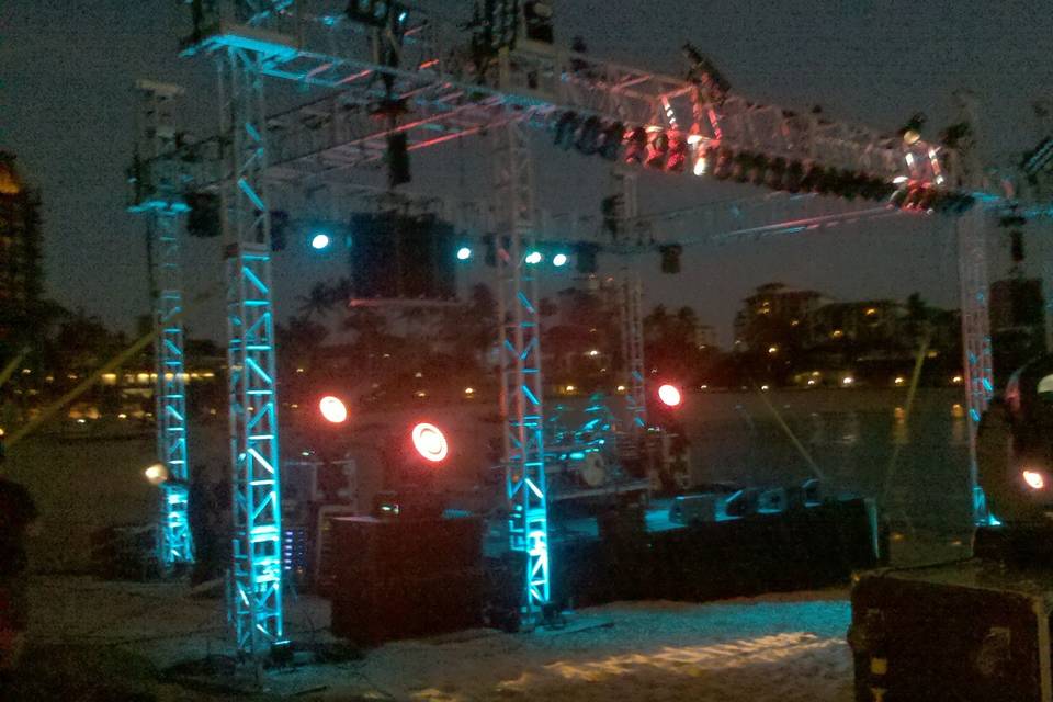Beach stage, corporate event, Hawaii