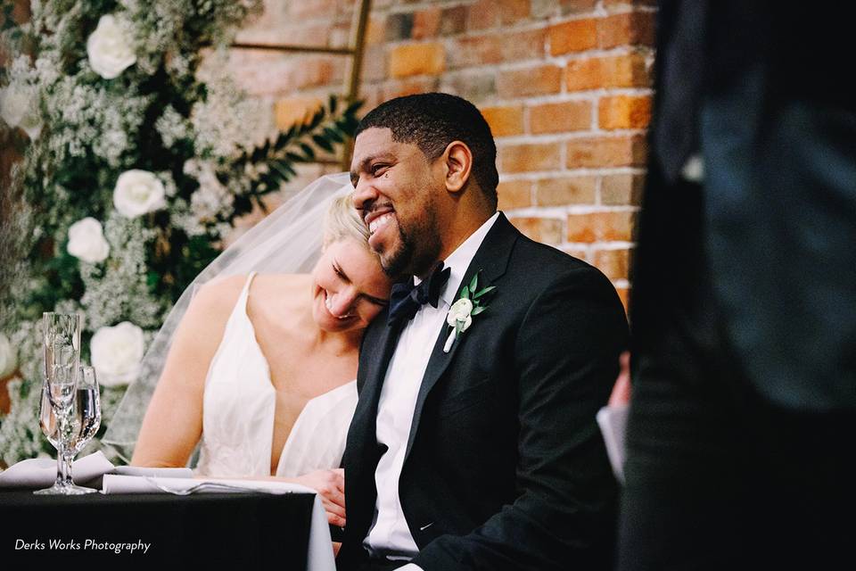 Bride & Groom smiling