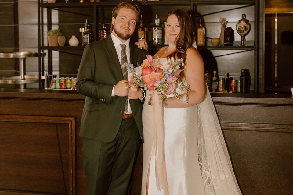 Bride & Groom stand together