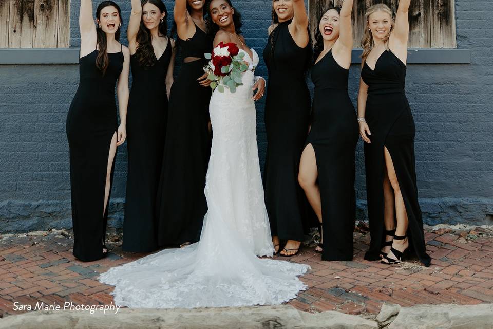 Bride with wedding party