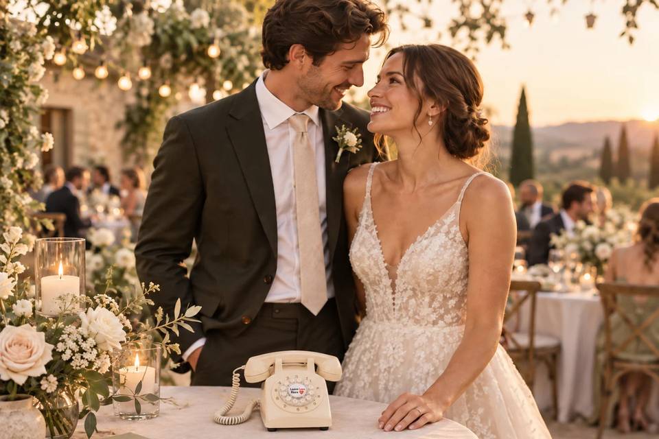 Audio guestbook with a wedding couple