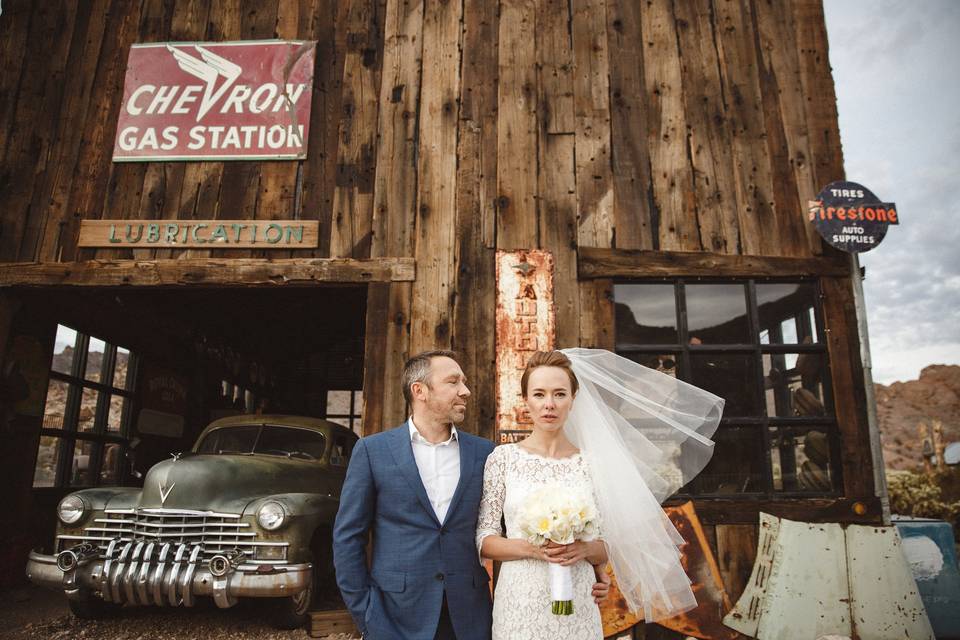 The bride and groom