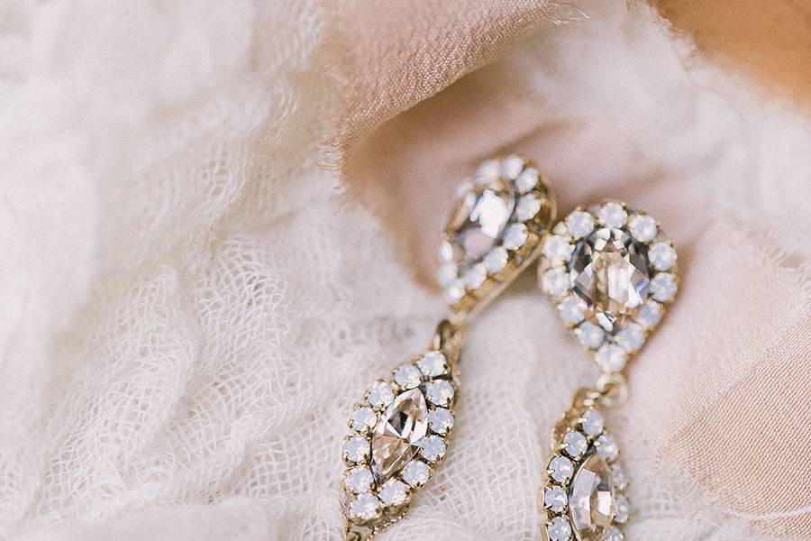 Haute Bride couture crystal earrings - hand crafted in the Bay Area