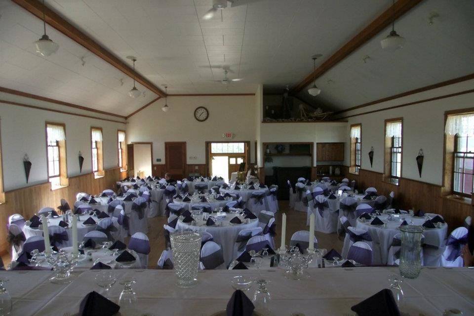 Meal inside the upstairs of Town Hall