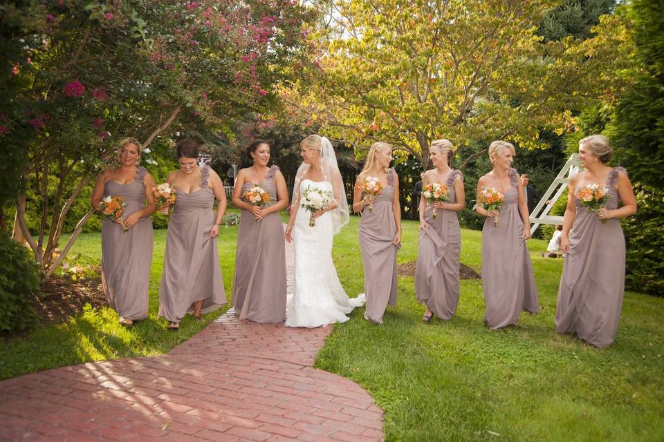 The bride and wedding party