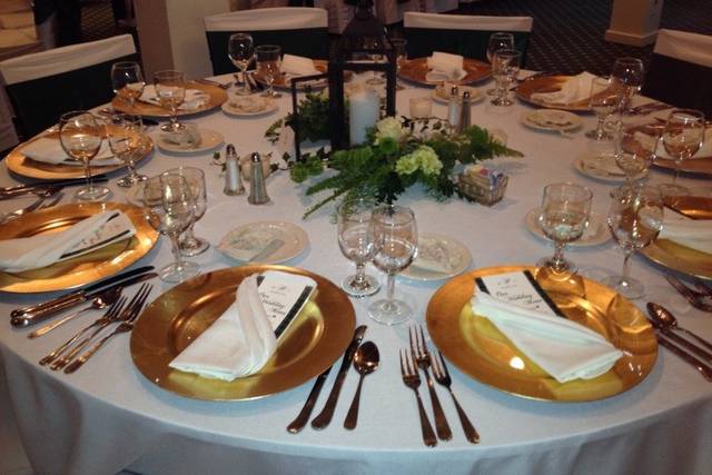 Table setup with centerpiece