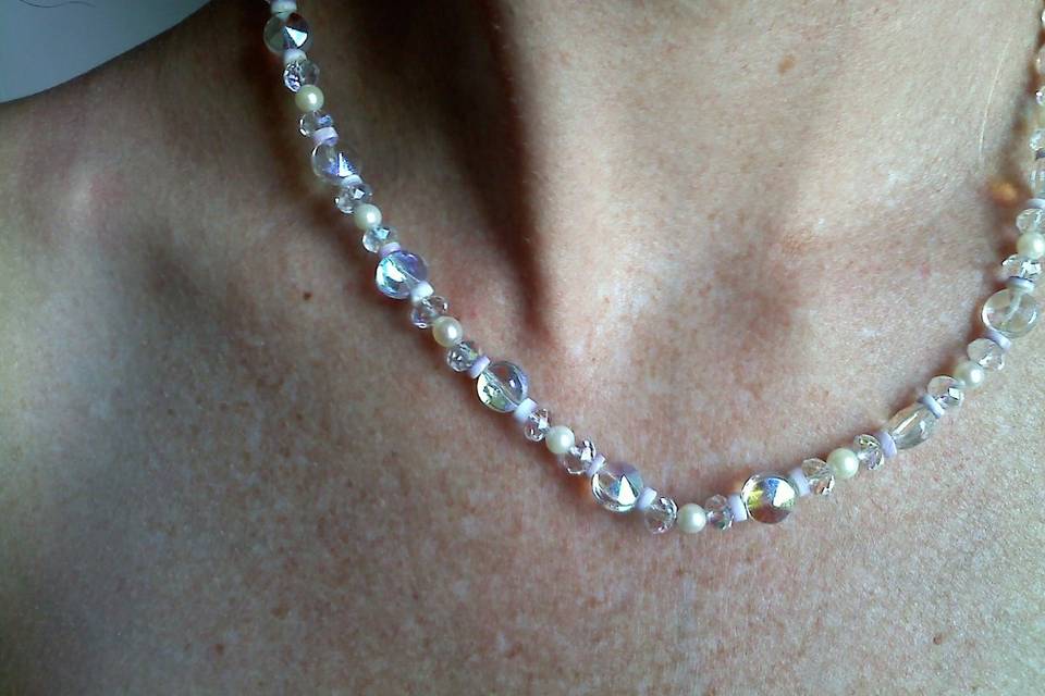 This necklace is made with beautiful round AB crystals. and pearls. this is a Beauty!