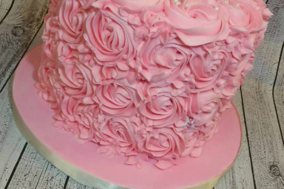 Pink textured cake