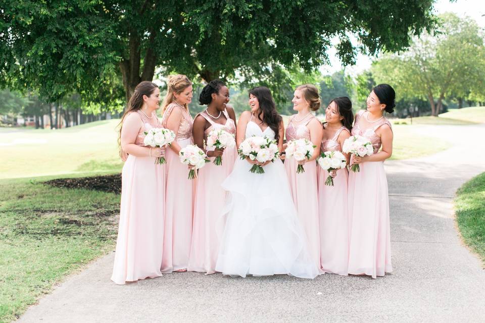 Pretty in pink wedding party