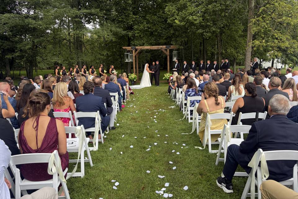 Outdoor wedding ceremony