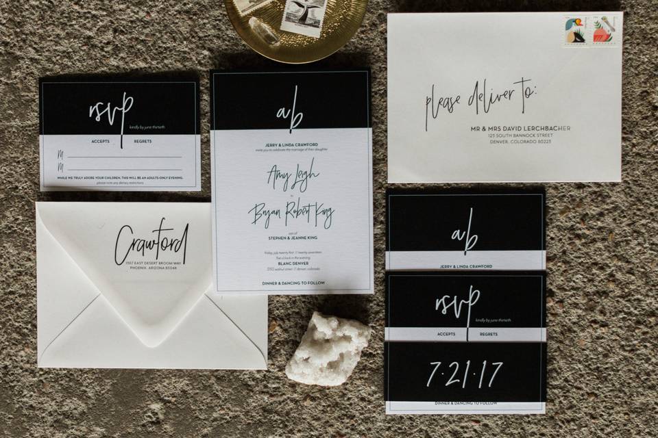 Modern wedding invitation