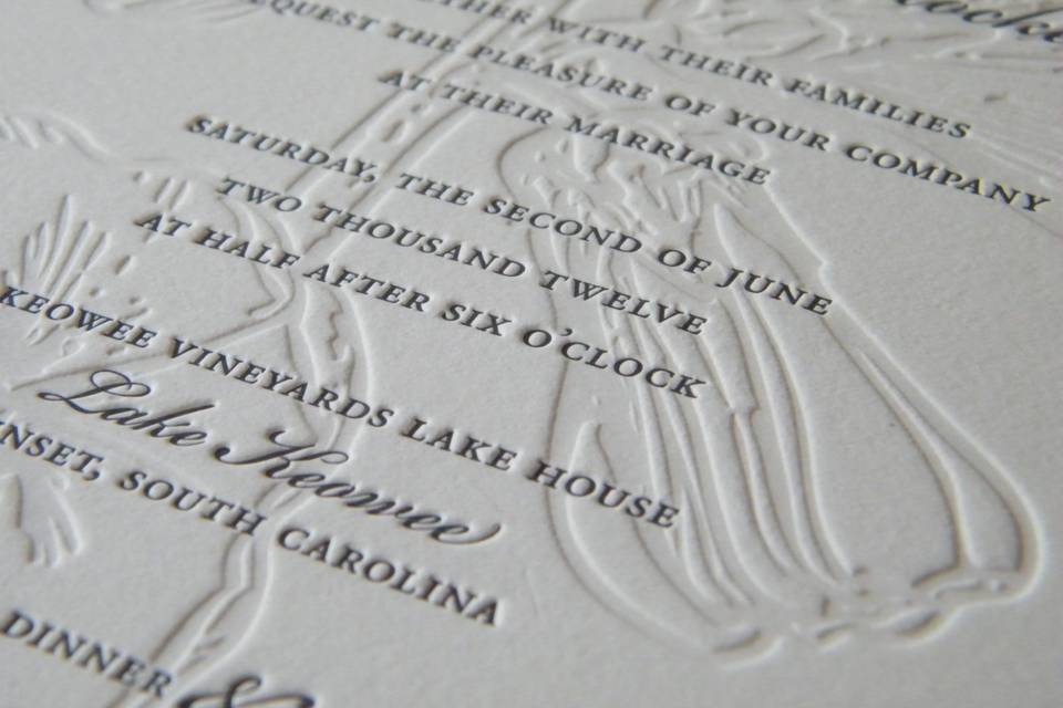 Letterpress blind embossing