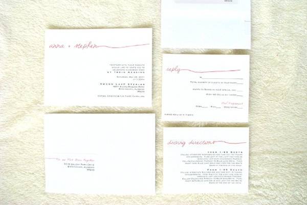 {The Minimalist} Wedding Invitation Suite
printing on textured heavy cardstock
*Invitation
*RSVP Card
*Info Card
*Envelopes with labels
http://www.etsy.com/listing/79798772/the-minimalist-a-simple-clean-wedding