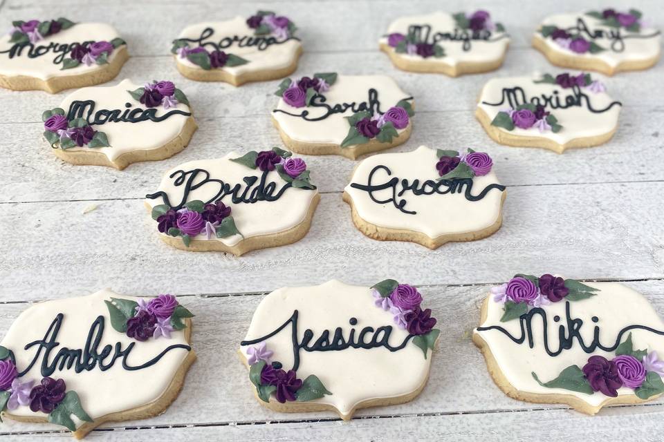 Bridal party cookies