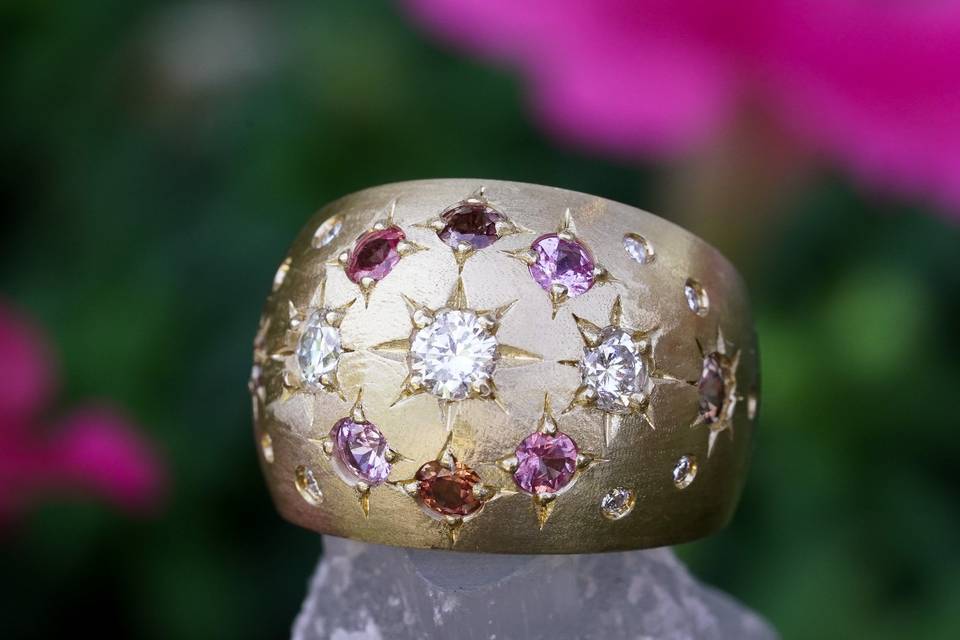 Bombé Sapphire Diamond Ring