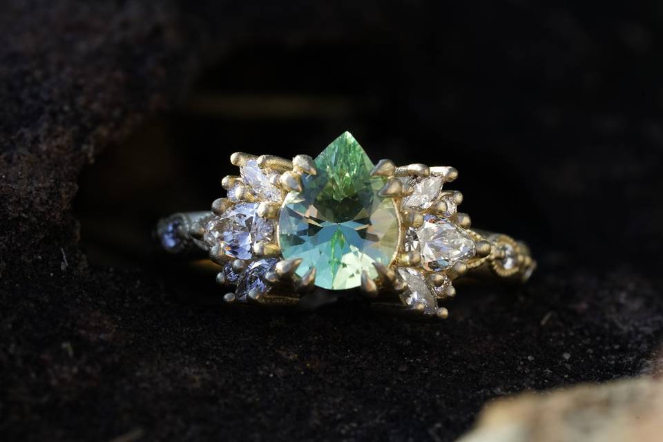 Arcadia Garnet Wedding Ring