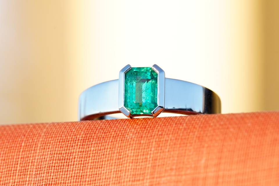 Emerald & Platinum Ring