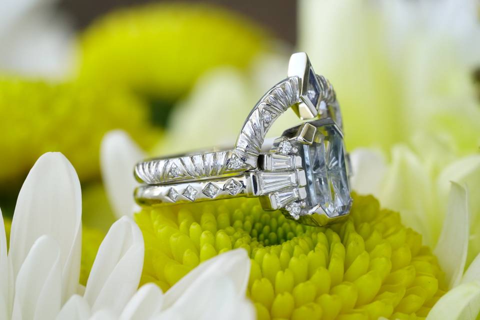 Harlow Platinum Wedding Set