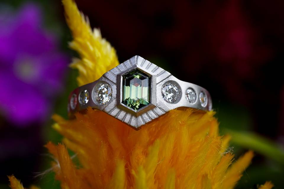Montana Sapphire Platinum Ring